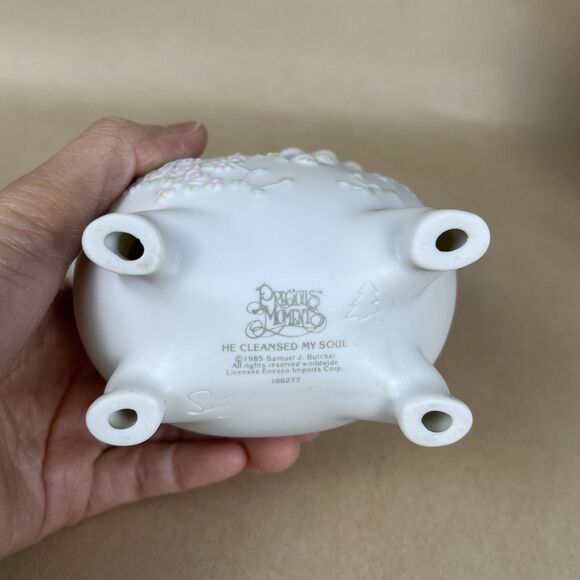 Precious Moments “He Cleansed My Soul” Girl Bathtub 100277 1985 w/box Cards EUC - Picture 7 of 9